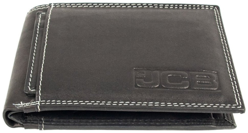 Мужское кожаное портмоне без застежки с RFID-защитой черного цвета JCB NC52MN 94307 с блоком под карты modnotak фото №4