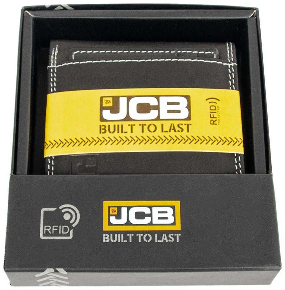 Мужское кожаное портмоне без застежки с RFID-защитой черного цвета JCB NC52MN 94307 с блоком под карты modnotak фото №5