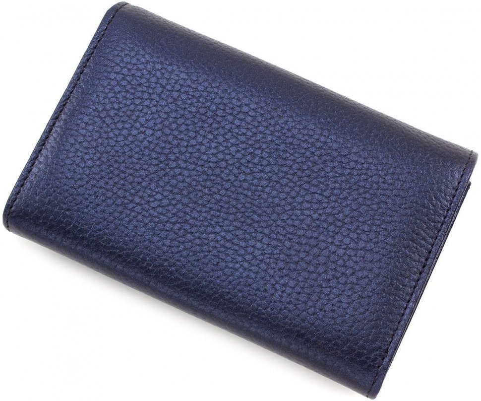Класичний гаманець темно-синього кольору на кнопці Tony Bellucci (10760)