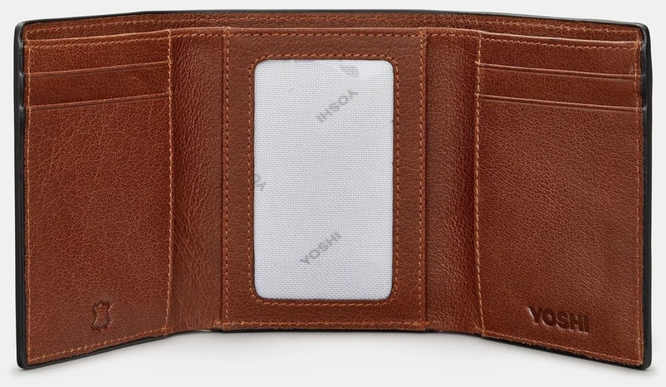 Коричневый кожаный мужской портмоне Yoshi 94407 modnotak фото №2