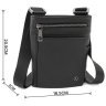 Мужская повседневная кожаная сумка через плечо H.T Leather 94507 черного цвета modnotak фото - 3