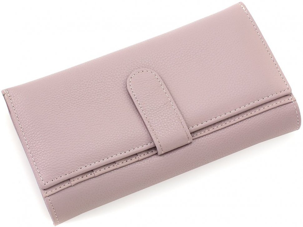 Темно-розовый женский кошелек из натуральной кожи флотар на два отдела ST Leather (19091)