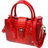 Компактная красная женская сумка из натуральной кожи под крокодила KARYA (2420893) - 1