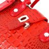 Компактна червона сумка жіноча з натуральної шкіри під крокодила KARYA (2420893) - 6