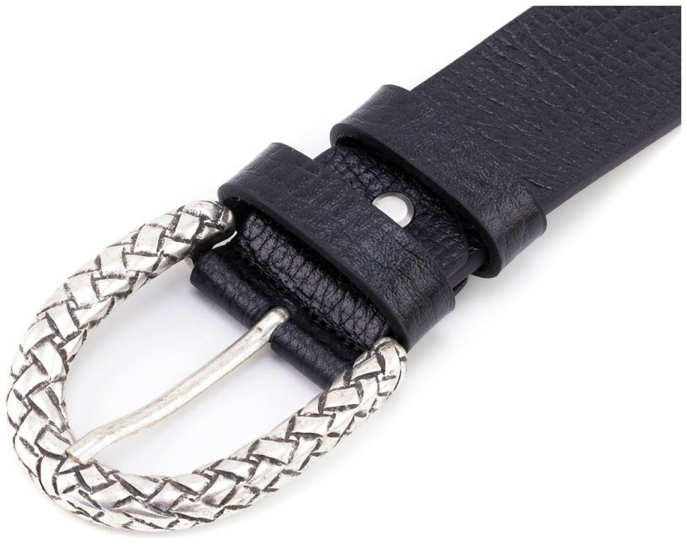 Женский кожаный ремень с пряжкой в виде плетения Gherardini 40827 Италия, цвет черный фото №2 Женский кожаный ремень с пряжкой в виде плетения Gherardini 40827 Италия, цвет черный modnotak фото №2