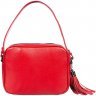 Красная женская сумка на плечо из зернистой кожи на два отдела Desisan (19123) - 2
