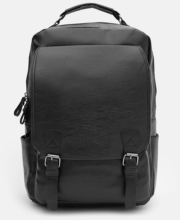 Черный мужской городской рюкзак из кожзама Monsen 64907