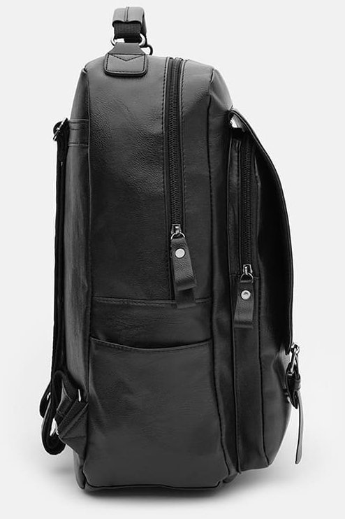 Черный мужской городской рюкзак из кожзама Monsen 64907
