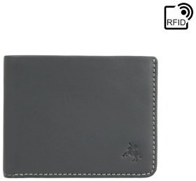 Чоловіче портмоне з гладкої шкіри без застібки і монетниці Visconti VSL42 94907 Сіро-жовтого кольору (Великобританія)