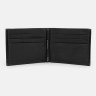 Чоловічий шкіряний портмоне чорного кольору із затискачем для купюр Ricco Grande 65007 - 4