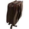 Мужская сумка из натуральной кожи коричневого цвета на два отделения Vip Collection (21109) - 3
