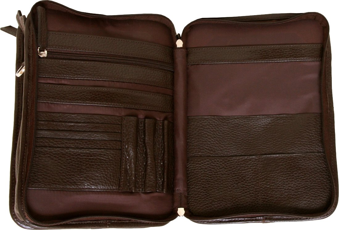 Мужская сумка из натуральной кожи коричневого цвета на два отделения Vip Collection (21109)