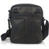 Чорна невелика чоловіча сумка-планшет із натуральної шкіри на змійці Tiding Bag (21224) - 2