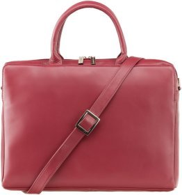 Красная женская сумка под ноутбук до 13 дюймов из высококачественной кожи Visconti 66507