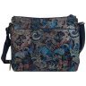 Стильная женская сумка из натуральной кожи с принтом цветов Desisan 106607 синяя modnotak фото - 4