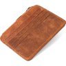 Кожаный маленький картхолдер коричневого цвета Vintage (2414933) - 2