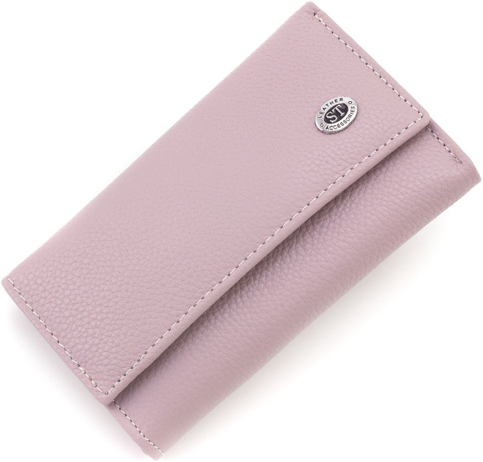 Темно-рожева жіноча ключниця із натуральної шкіри на кнопках ST Leather 1767207