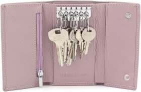 Темно-рожева жіноча ключниця із натуральної шкіри на кнопках ST Leather 1767207