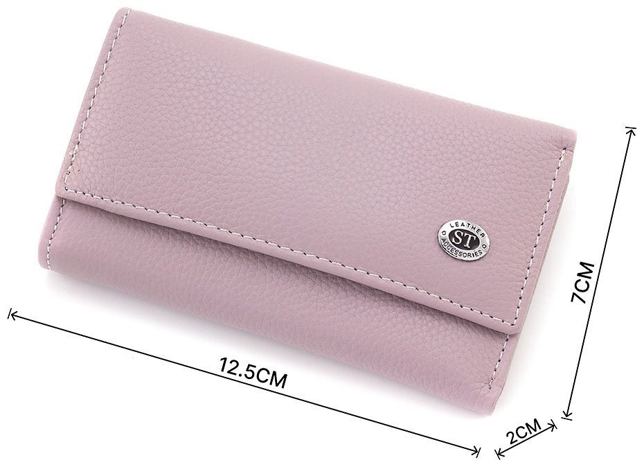 Темно-рожева жіноча ключниця із натуральної шкіри на кнопках ST Leather 1767207 modnotak фото №3