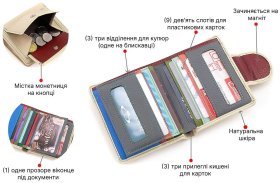 Жіночий гаманець із натуральної шкіри молочного кольору з хлястиком на магніті ST Leather 1767307