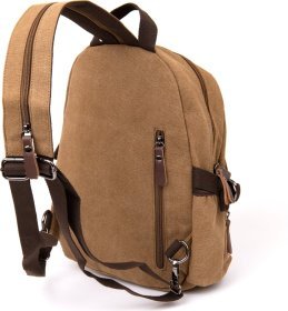 Текстильный рюкзак цвета хаки на молнии Vintage (20603)