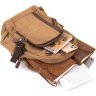 Текстильний рюкзак кольору хакі на блискавки Vintage (20603) - 6
