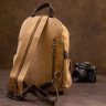 Текстильний рюкзак кольору хакі на блискавки Vintage (20603) - 9