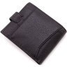 Небольшое мужское портмоне из фактурной кожи черного цвета с монетницей Karya 67507 - 3