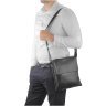 Плечова чоловіча сумка середнього розміру з натуральної шкіри в чорному кольорі Tiding Bag 77507 - 2