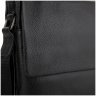 Плечова чоловіча сумка середнього розміру з натуральної шкіри в чорному кольорі Tiding Bag 77507 - 5