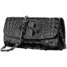 Фактурная сумка клатч из натуральной кожи крокодила черного цвета CROCODILE LEATHER (024-18242) - 1