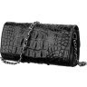 Фактурная сумка клатч из натуральной кожи крокодила черного цвета CROCODILE LEATHER (024-18242) - 2