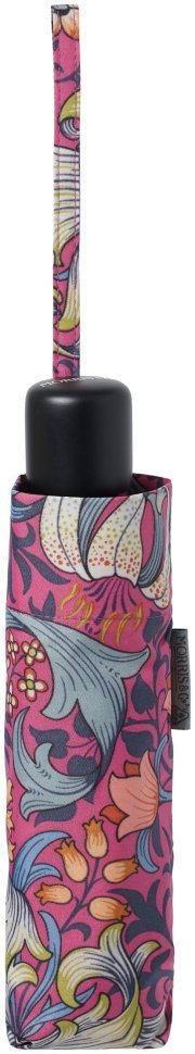 Женский зонт Fulton L907-041819 Morris & Co. Minilite-2 UV Golden Lily Pink (механика, складной, UPF 50+, с принтом цветов) 108007 modnotak фото №3