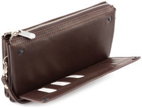 Мужской коричневый клатч из гладкой кожи KARYA (0639-09)