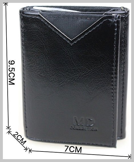 Черный женский кошелек стройного сложения из кожзама MD Leather (21517) modnotak фото №3