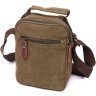 Маленька чоловіча сумка-барсетка оливкового кольору із щільного текстилю Vintage 2422219 - 2