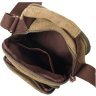 Маленька чоловіча сумка-барсетка оливкового кольору із щільного текстилю Vintage 2422219 - 4