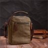 Маленька чоловіча сумка-барсетка оливкового кольору із щільного текстилю Vintage 2422219 - 8