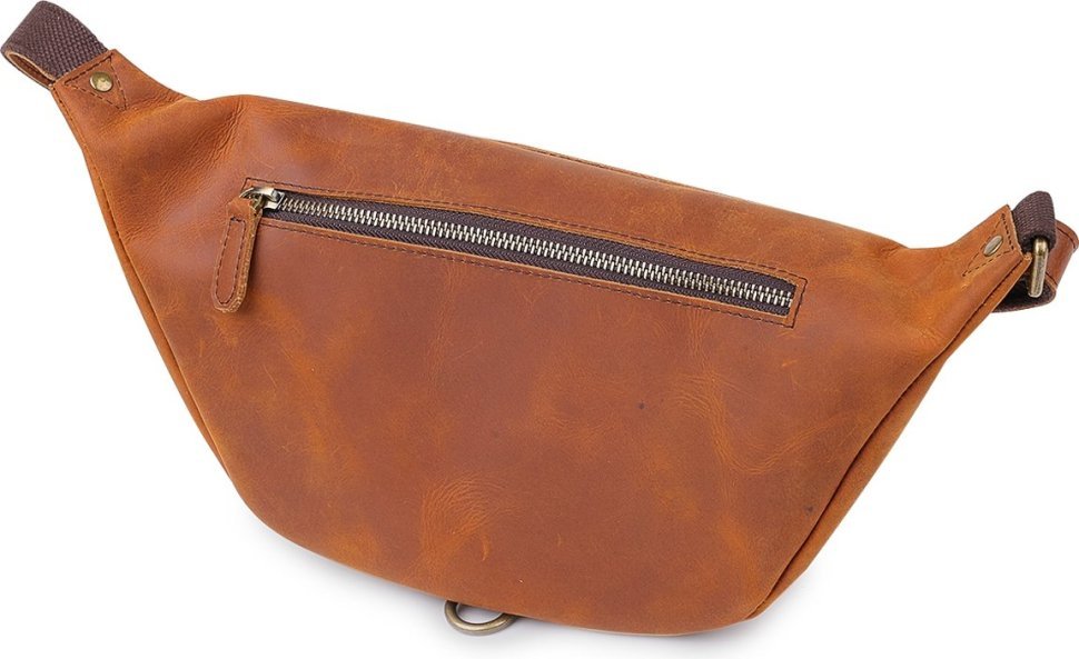 Светло-коричневая винтажная мужская сумка на пояс из натуральной кожи Vintage (20371)