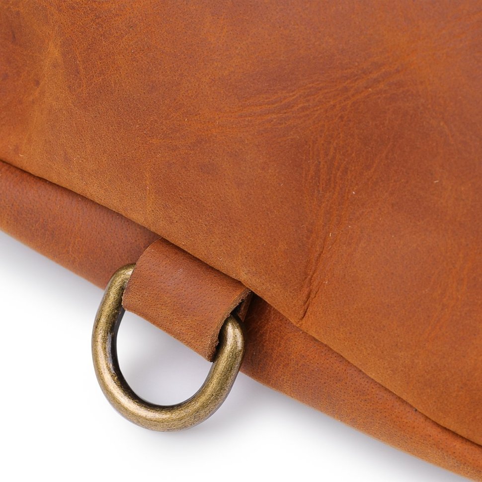 Світло-коричнева вінтажна чоловіча сумка на пояс з натуральної шкіри Vintage (20371)