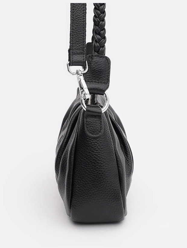 Элегантная женская сумка из натуральной кожи Borsa Leather 88707 Черная modnotak фото №4