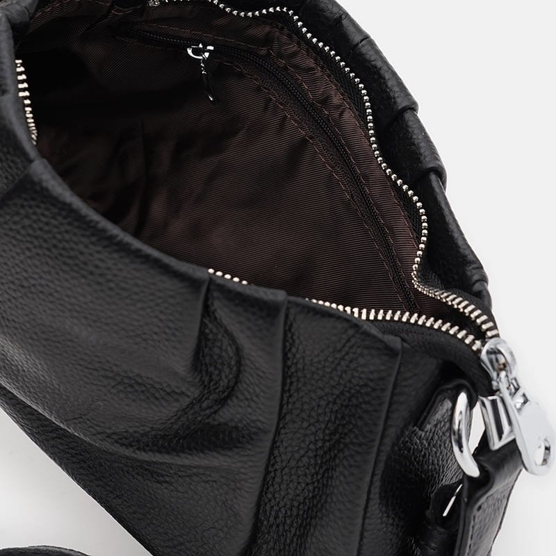 Элегантная женская сумка из натуральной кожи Borsa Leather 88707 Черная modnotak фото №5