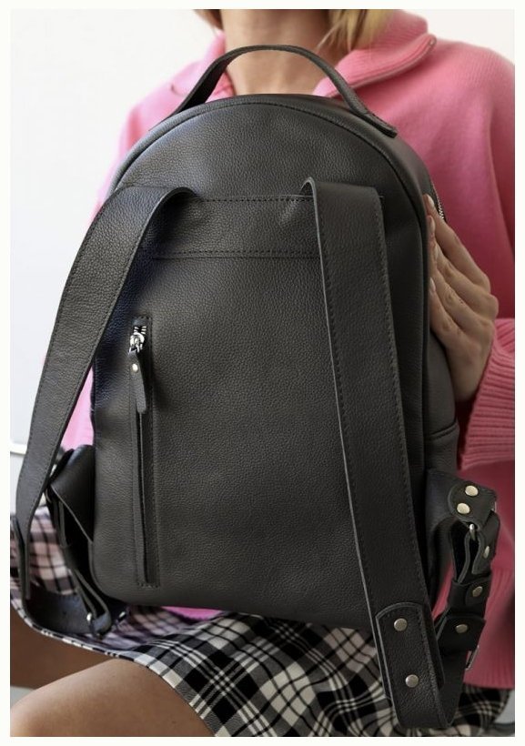 Кожаный женский рюкзак для города в графитовом цвете BlankNote Groove M 79007