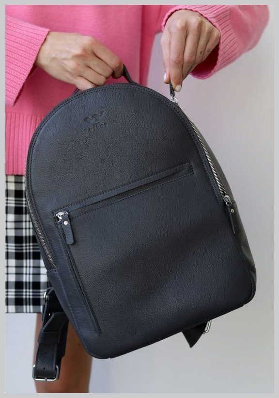 Кожаный женский рюкзак для города в графитовом цвете BlankNote Groove M 79007