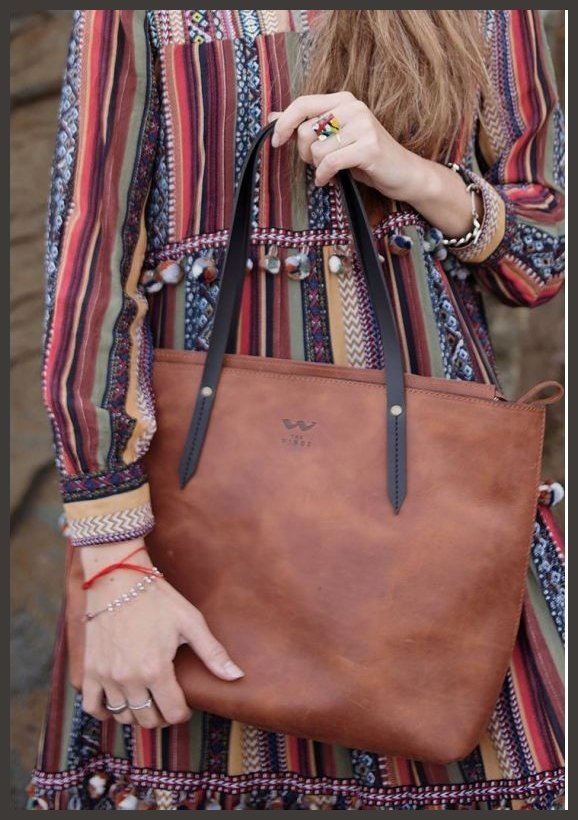 Світло-коричнева жіноча сумка-шоппер із натуральної шкіри вінтажного стилю BlankNote Walker Mini 79107