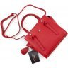 Червона шкіряна жіноча сумка компактного розміру з двома ручками KARYA (15595) - 4