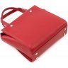 Красная женская кожаная сумка компактного размера с двумя ручками KARYA (15595) - 5
