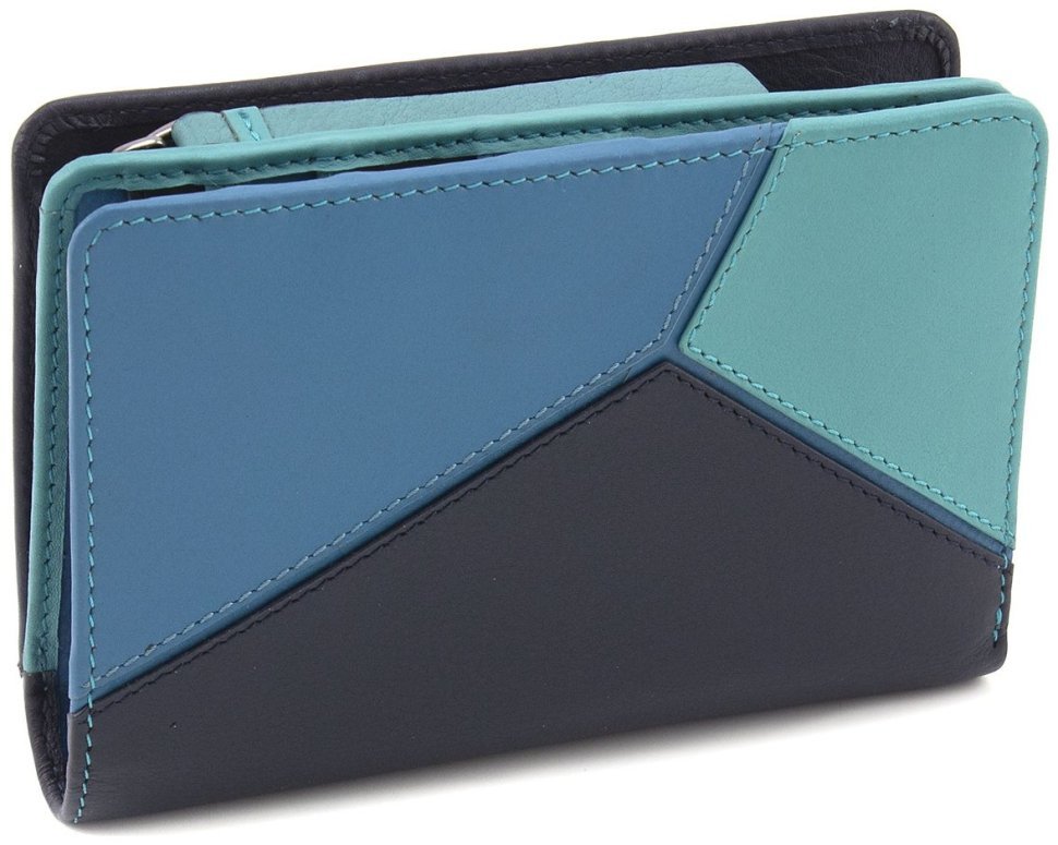 Цветной женский кошелек среднего размера из натуральной высококачественной кожи Visconti 69207