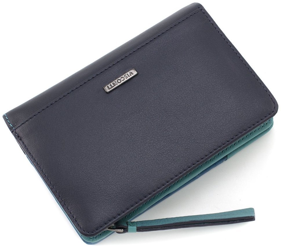 Кольоровий жіночий гаманець середнього розміру з високоякісної натуральної шкіри Visconti 69207