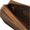 Жіноча коричнева сумка-кроссбоді з вінтажної шкіри на два відділення Visconti Brooklyn 69307 - 2